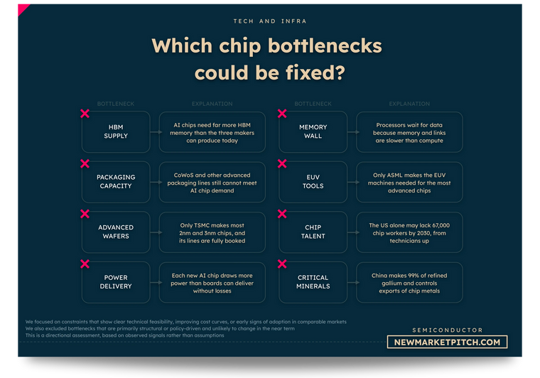 The solvable bottlenecks of the chip industry, from HBM and advanced packaging to EUV tools and talent